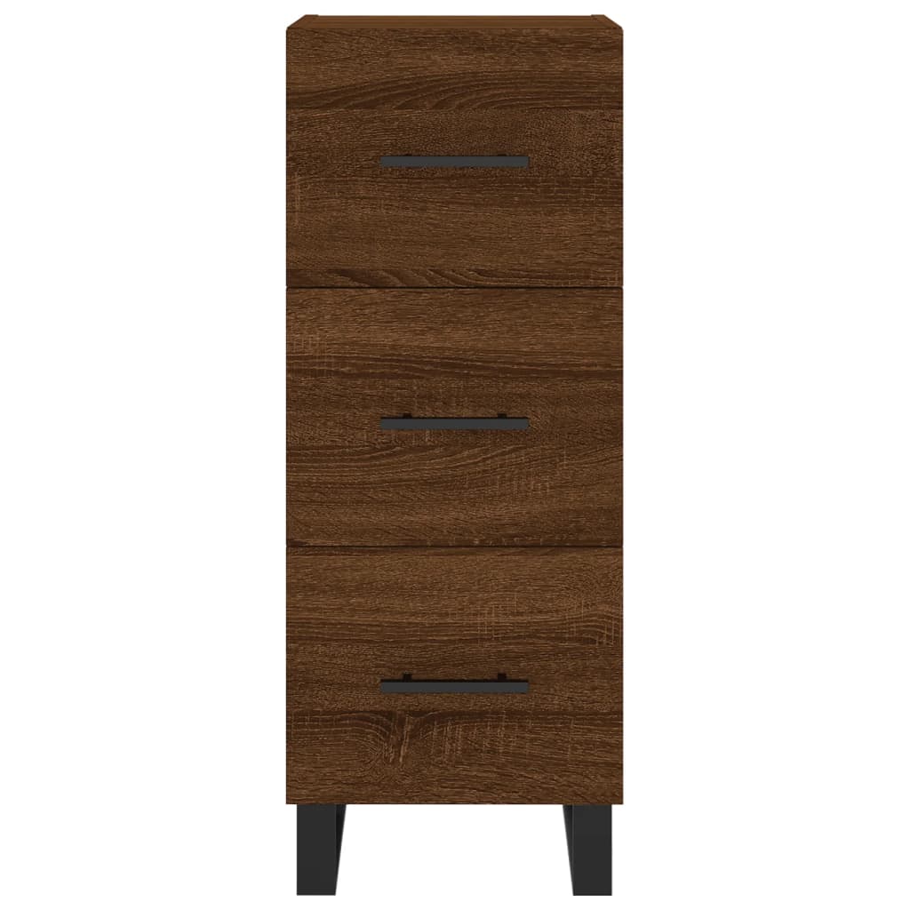 Hoge kast 34,5x34x180 cm bewerkt hout bruin eikenkleur - AllerleiShop