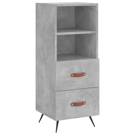 Hoge kast 34,5x34x180 cm bewerkt hout betongrijs - AllerleiShop