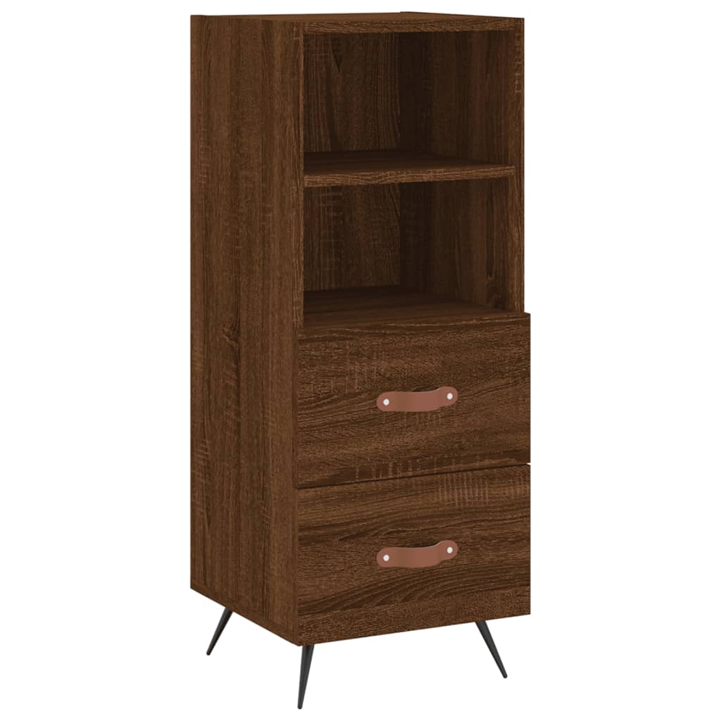 Hoge kast 34,5x34x180 cm bewerkt hout bruin eikenkleur - AllerleiShop