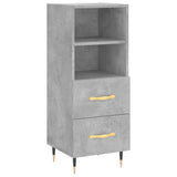 Hoge kast 34,5x34x180 cm bewerkt hout betongrijs - AllerleiShop