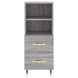 Hoge kast 34,5x34x180 cm bewerkt hout grijs sonoma eikenkleurig - AllerleiShop