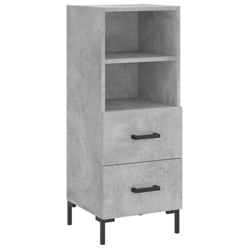 Hoge kast 34,5x34x180 cm bewerkt hout betongrijs - AllerleiShop