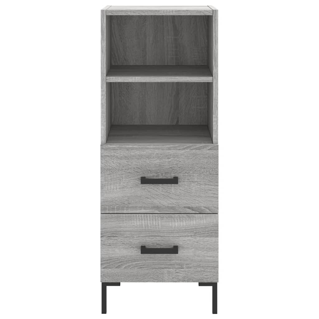 Hoge kast 34,5x34x180 cm bewerkt hout grijs sonoma eikenkleurig - AllerleiShop