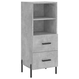 Hoge kast 34,5x34x180 cm bewerkt hout betongrijs - AllerleiShop