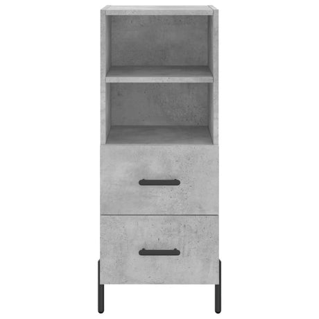 Hoge kast 34,5x34x180 cm bewerkt hout betongrijs - AllerleiShop