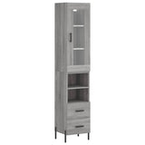 Hoge kast 34,5x34x180 cm bewerkt hout grijs sonoma eikenkleurig - AllerleiShop