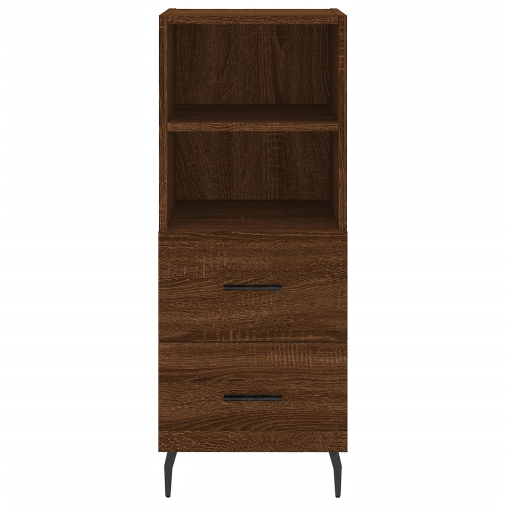 Hoge kast 34,5x34x180 cm bewerkt hout bruin eikenkleur - AllerleiShop