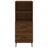 Hoge kast 34,5x34x180 cm bewerkt hout bruin eikenkleur - AllerleiShop