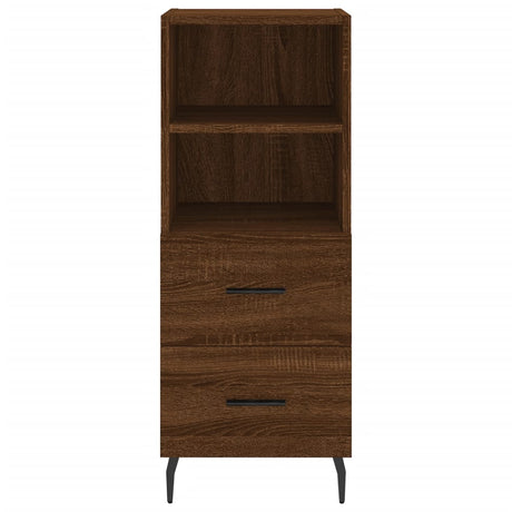 Hoge kast 34,5x34x180 cm bewerkt hout bruin eikenkleur - AllerleiShop