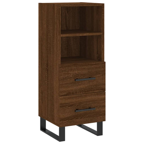 Hoge kast 34,5x34x180 cm bewerkt hout bruin eikenkleur - AllerleiShop