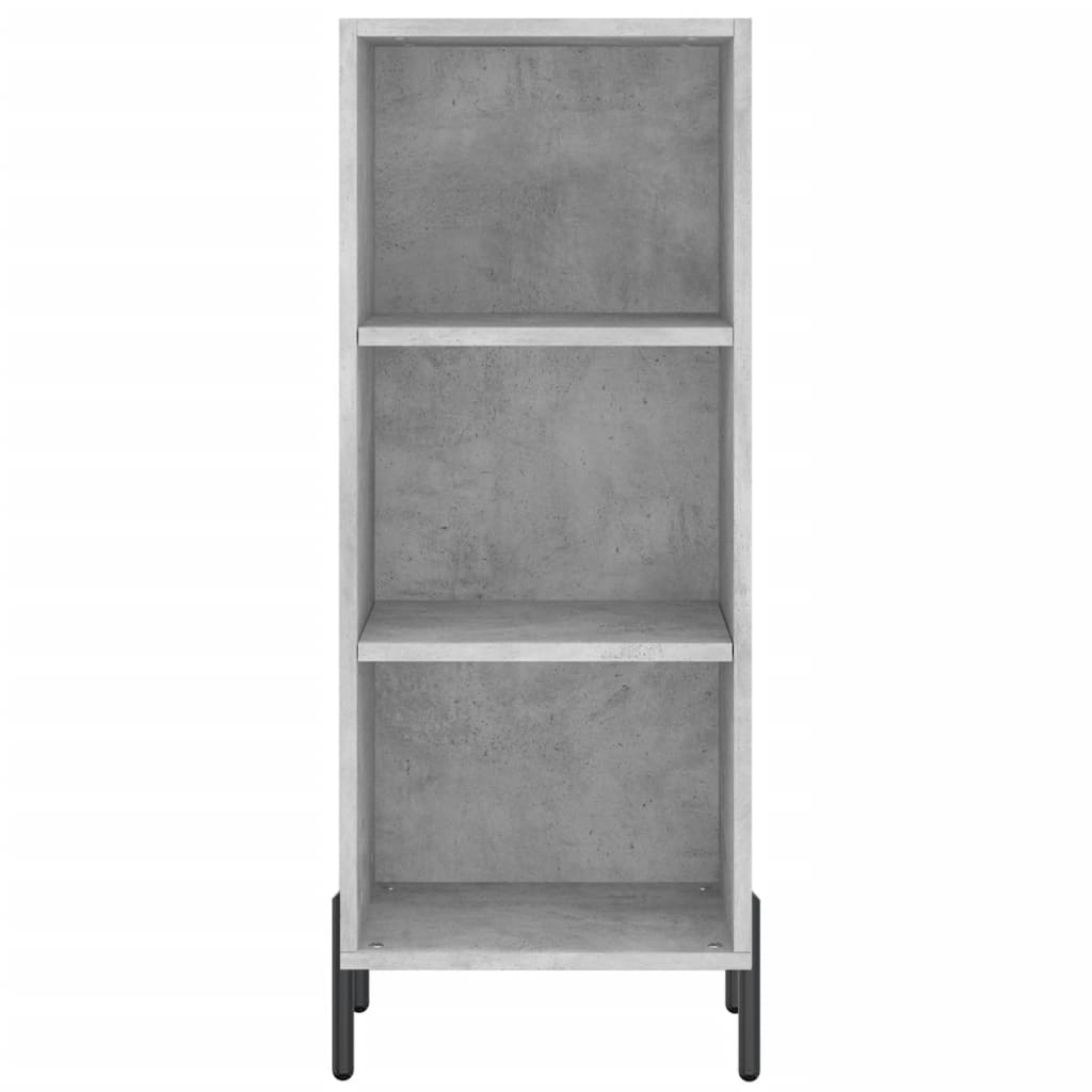 Hoge kast 34,5x34x180 cm bewerkt hout betongrijs - AllerleiShop