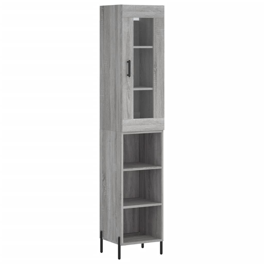 Hoge kast 34,5x34x180 cm bewerkt hout grijs sonoma eikenkleurig - AllerleiShop