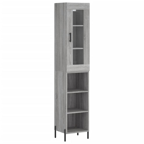 Hoge kast 34,5x34x180 cm bewerkt hout grijs sonoma eikenkleurig - AllerleiShop