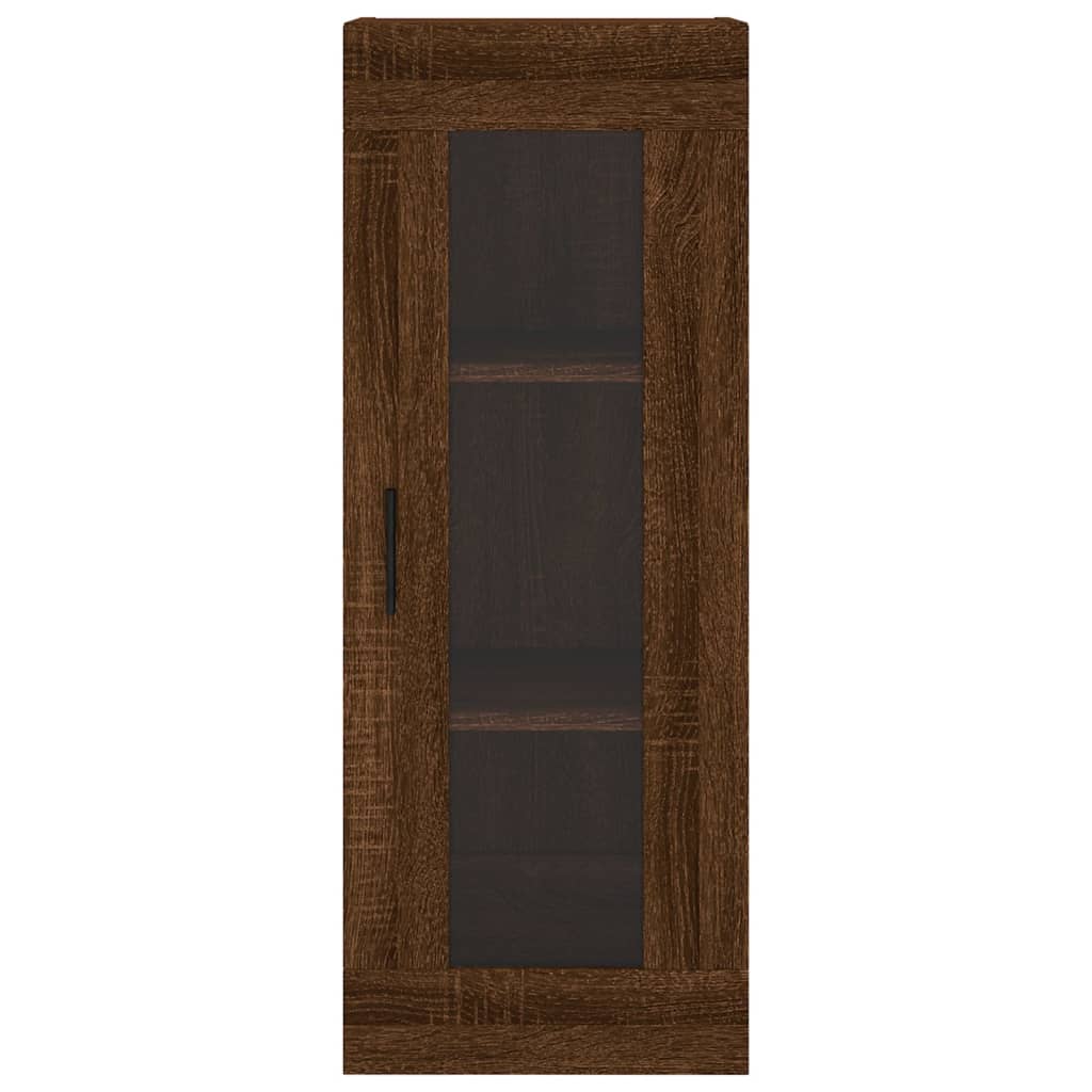 Hoge kast 34,5x34x180 cm bewerkt hout bruin eikenkleur - AllerleiShop