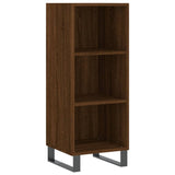 Hoge kast 34,5x34x180 cm bewerkt hout bruin eikenkleur - AllerleiShop