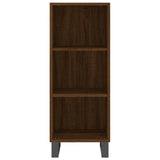 Hoge kast 34,5x34x180 cm bewerkt hout bruin eikenkleur - AllerleiShop