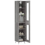 Hoge kast 34,5x34x180 cm bewerkt hout grijs sonoma eikenkleurig - AllerleiShop