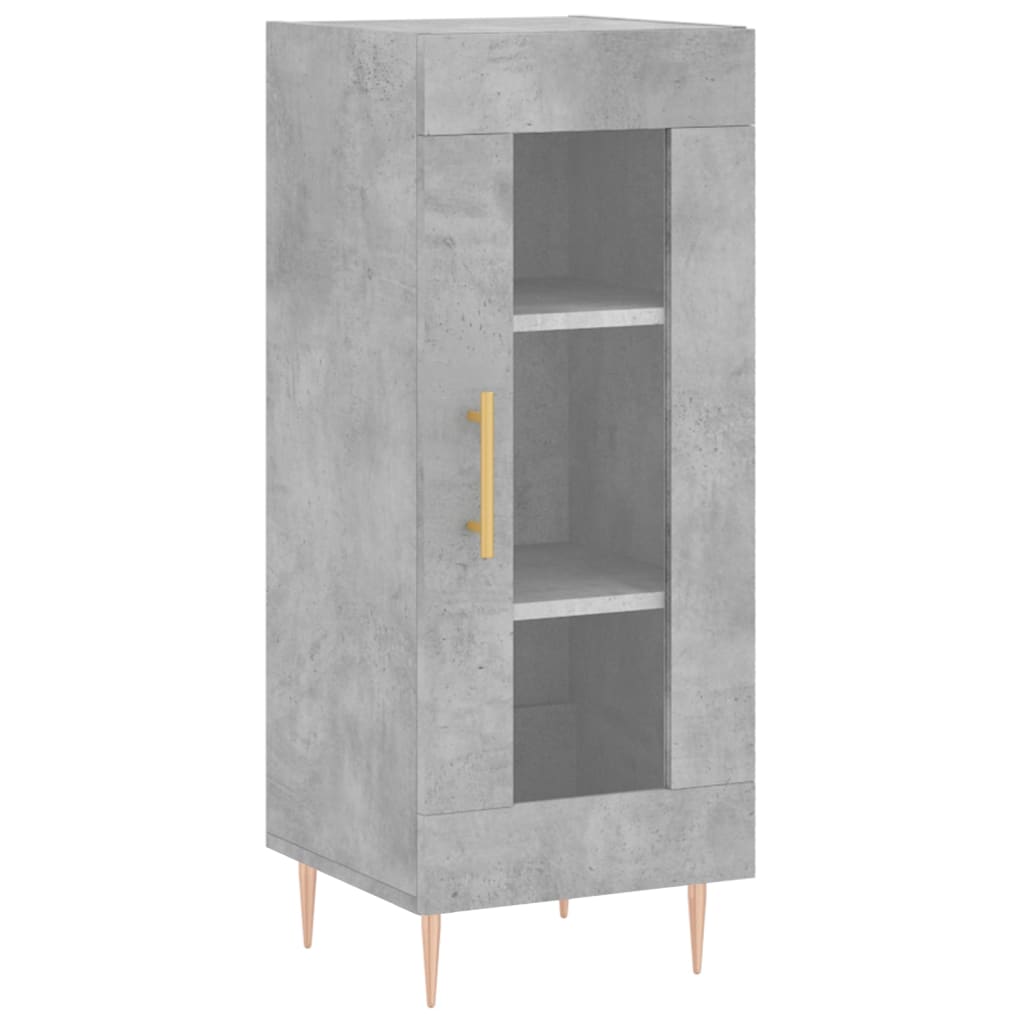 Hoge kast 34,5x34x180 cm bewerkt hout betongrijs - AllerleiShop