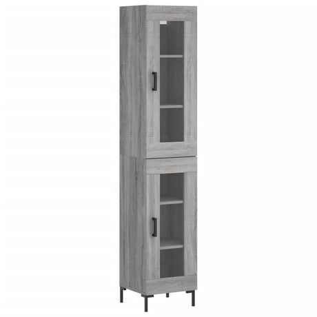 Hoge kast 34,5x34x180 cm bewerkt hout grijs sonoma eikenkleurig - AllerleiShop