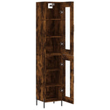 Hoge kast 34,5x34x180 cm bewerkt hout gerookt eikenkleurig - AllerleiShop