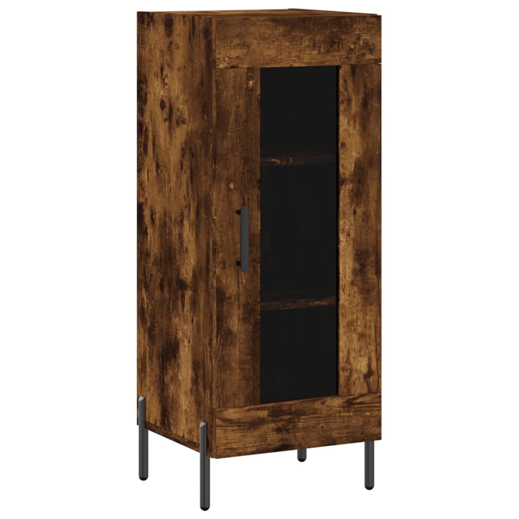 Hoge kast 34,5x34x180 cm bewerkt hout gerookt eikenkleurig - AllerleiShop