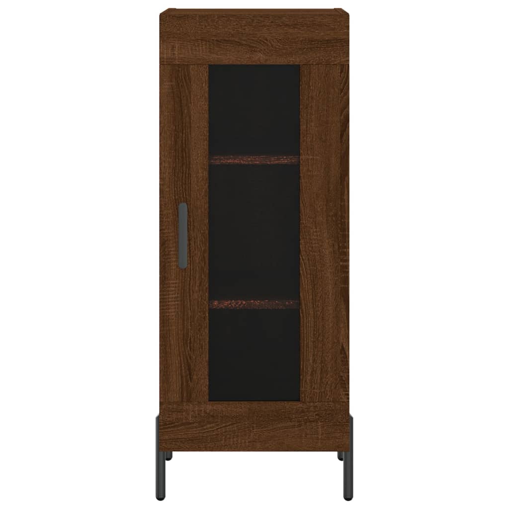 Hoge kast 34,5x34x180 cm bewerkt hout bruin eikenkleur - AllerleiShop