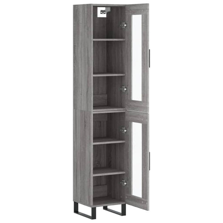 Hoge kast 34,5x34x180 cm bewerkt hout grijs sonoma eikenkleurig - AllerleiShop