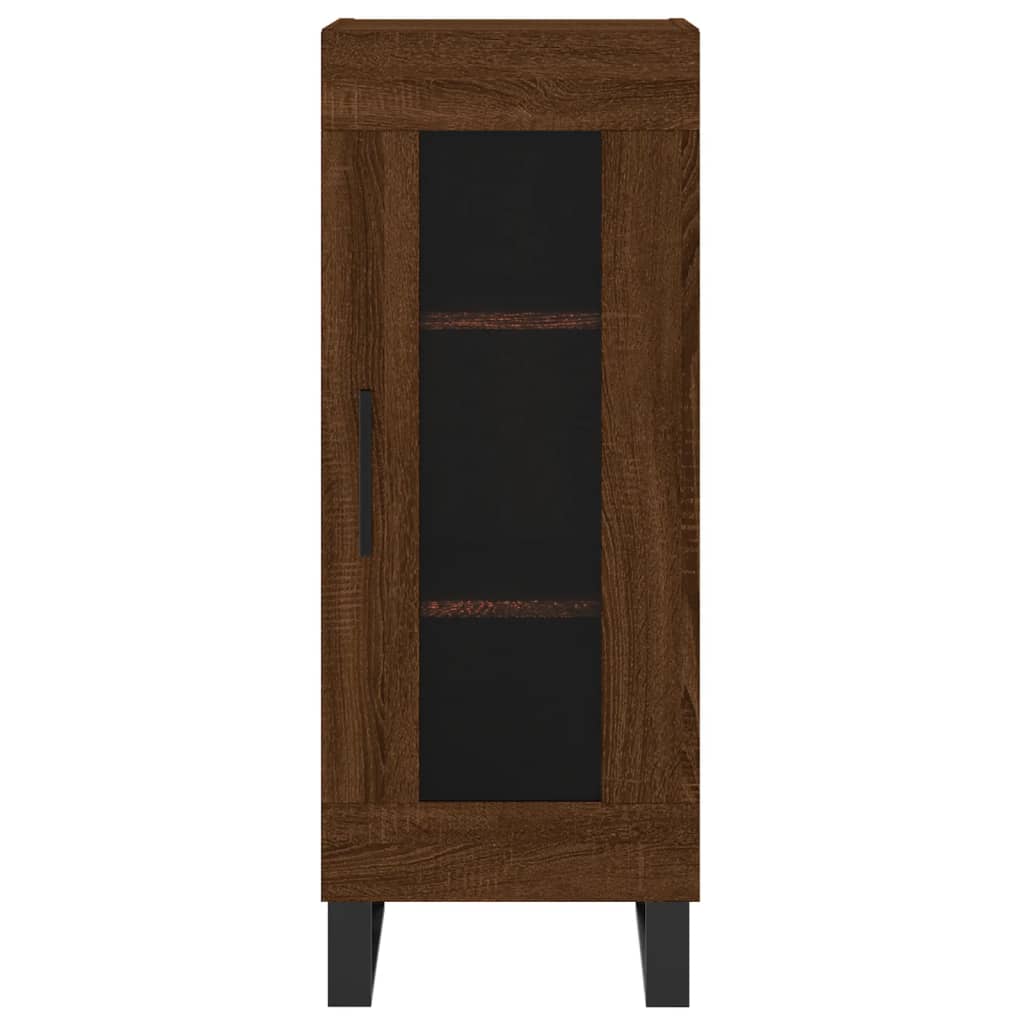 Hoge kast 34,5x34x180 cm bewerkt hout bruin eikenkleur - AllerleiShop