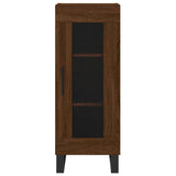 Hoge kast 34,5x34x180 cm bewerkt hout bruin eikenkleur - AllerleiShop