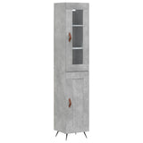 Hoge kast 34,5x34x180 cm bewerkt hout betongrijs - AllerleiShop