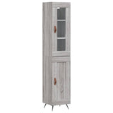 Hoge kast 34,5x34x180 cm bewerkt hout grijs sonoma eikenkleurig - AllerleiShop