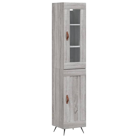 Hoge kast 34,5x34x180 cm bewerkt hout grijs sonoma eikenkleurig - AllerleiShop