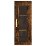 Hoge kast 34,5x34x180 cm bewerkt hout gerookt eikenkleurig - AllerleiShop