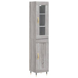 Hoge kast 34,5x34x180 cm bewerkt hout grijs sonoma eikenkleurig - AllerleiShop