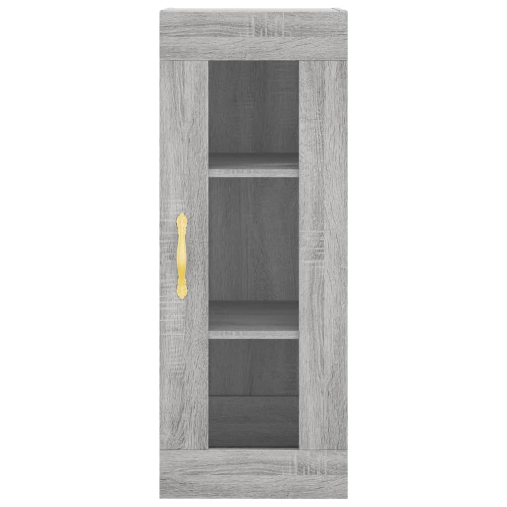 Hoge kast 34,5x34x180 cm bewerkt hout grijs sonoma eikenkleurig - AllerleiShop