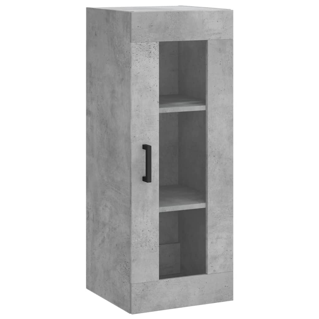 Hoge kast 34,5x34x180 cm bewerkt hout betongrijs - AllerleiShop