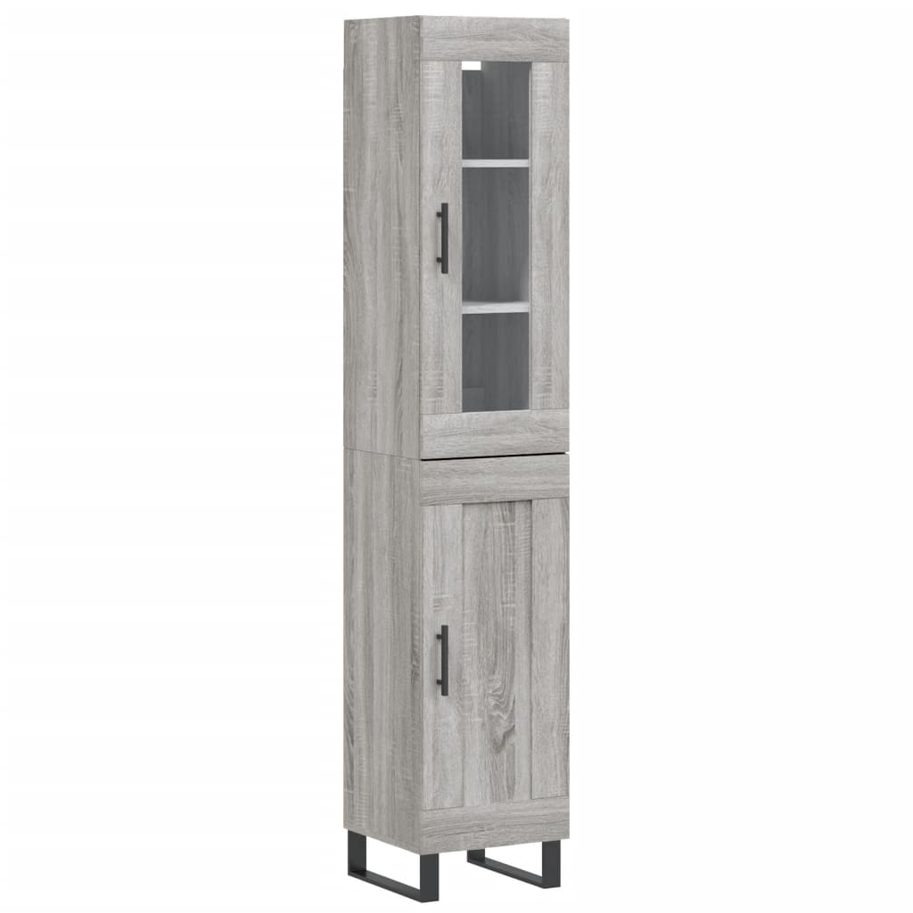 Hoge kast 34,5x34x180 cm bewerkt hout grijs sonoma eikenkleurig - AllerleiShop