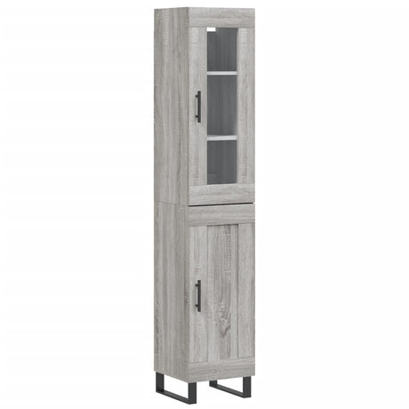 Hoge kast 34,5x34x180 cm bewerkt hout grijs sonoma eikenkleurig - AllerleiShop