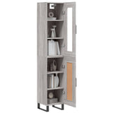 Hoge kast 34,5x34x180 cm bewerkt hout grijs sonoma eikenkleurig - AllerleiShop