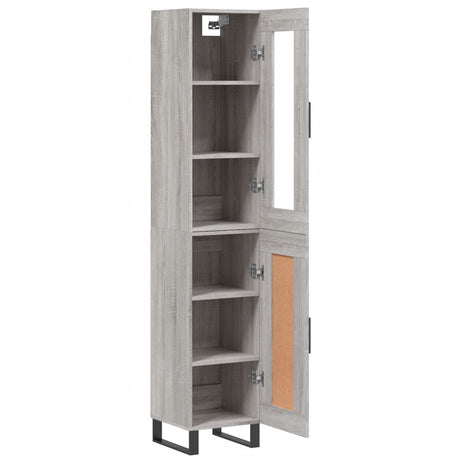 Hoge kast 34,5x34x180 cm bewerkt hout grijs sonoma eikenkleurig - AllerleiShop