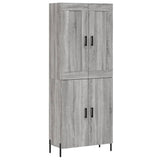 Hoge kast 69,5x34x180 cm bewerkt hout grijs sonoma eikenkleurig - AllerleiShop