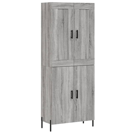 Hoge kast 69,5x34x180 cm bewerkt hout grijs sonoma eikenkleurig - AllerleiShop