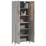 Hoge kast 69,5x34x180 cm bewerkt hout grijs sonoma eikenkleurig - AllerleiShop