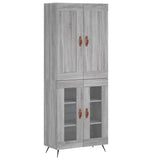 Hoge kast 69,5x34x180 cm bewerkt hout grijs sonoma eikenkleurig - AllerleiShop