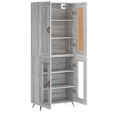 Hoge kast 69,5x34x180 cm bewerkt hout grijs sonoma eikenkleurig - AllerleiShop