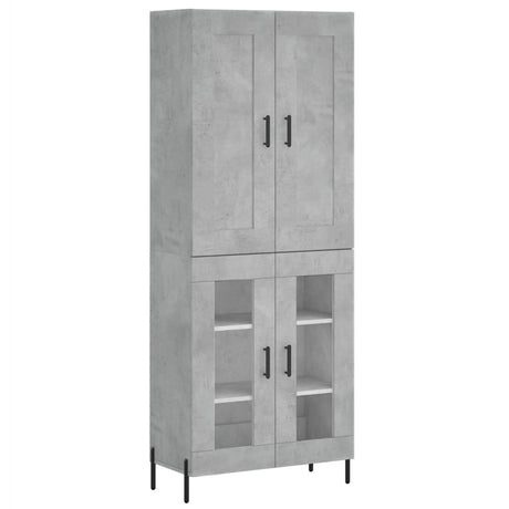 Hoge kast 69,5x34x180 cm bewerkt hout betongrijs - AllerleiShop