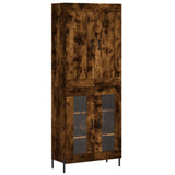 Hoge kast 69,5x34x180 cm bewerkt hout gerookt eikenkleurig - AllerleiShop