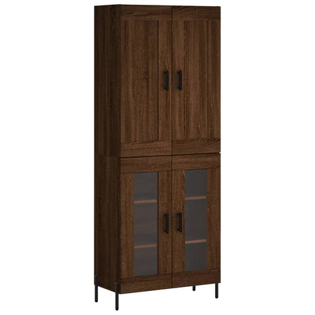 Hoge kast 69,5x34x180 cm bewerkt hout bruin eikenkleur - AllerleiShop