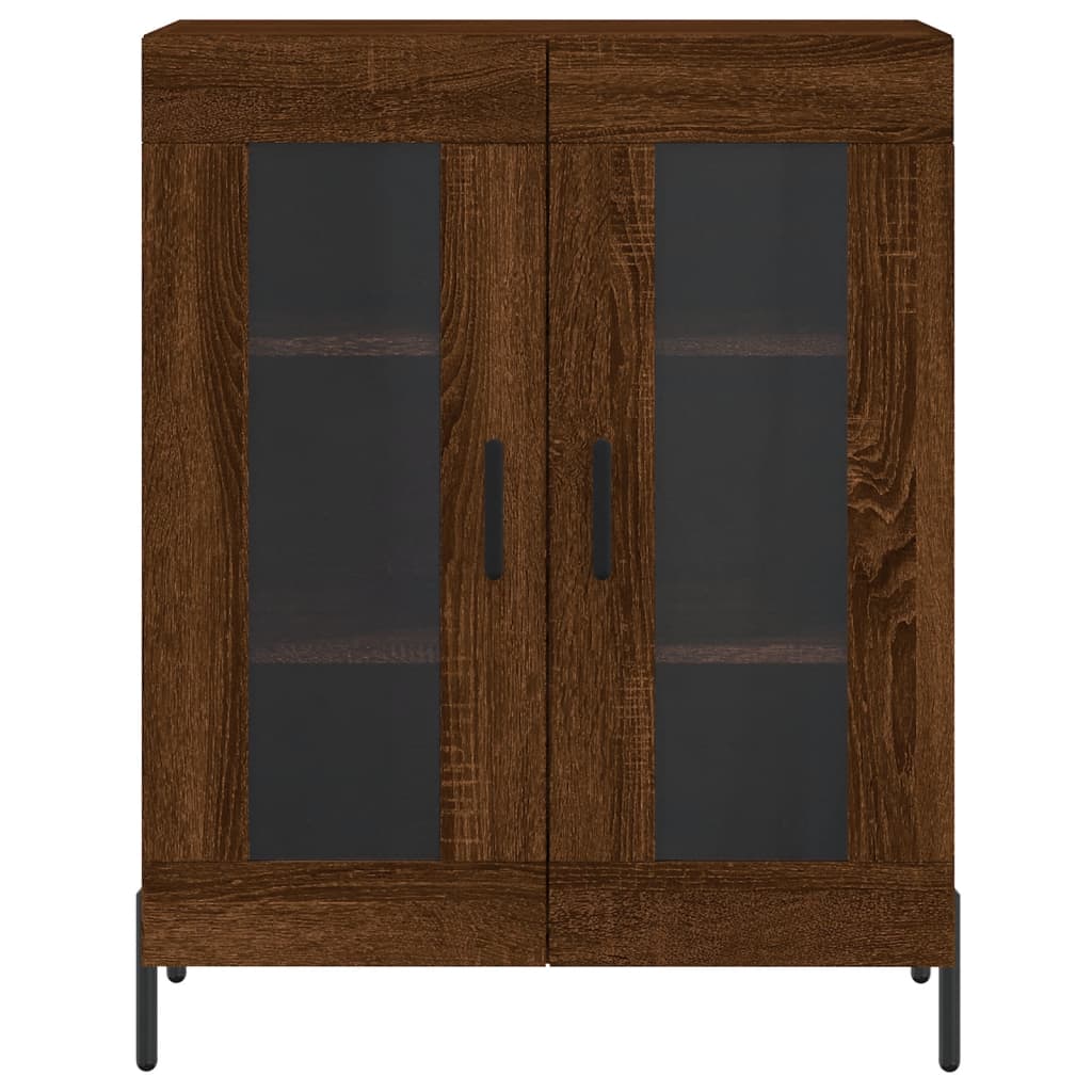 Hoge kast 69,5x34x180 cm bewerkt hout bruin eikenkleur - AllerleiShop