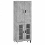 Hoge kast 69,5x34x180 cm bewerkt hout betongrijs - AllerleiShop